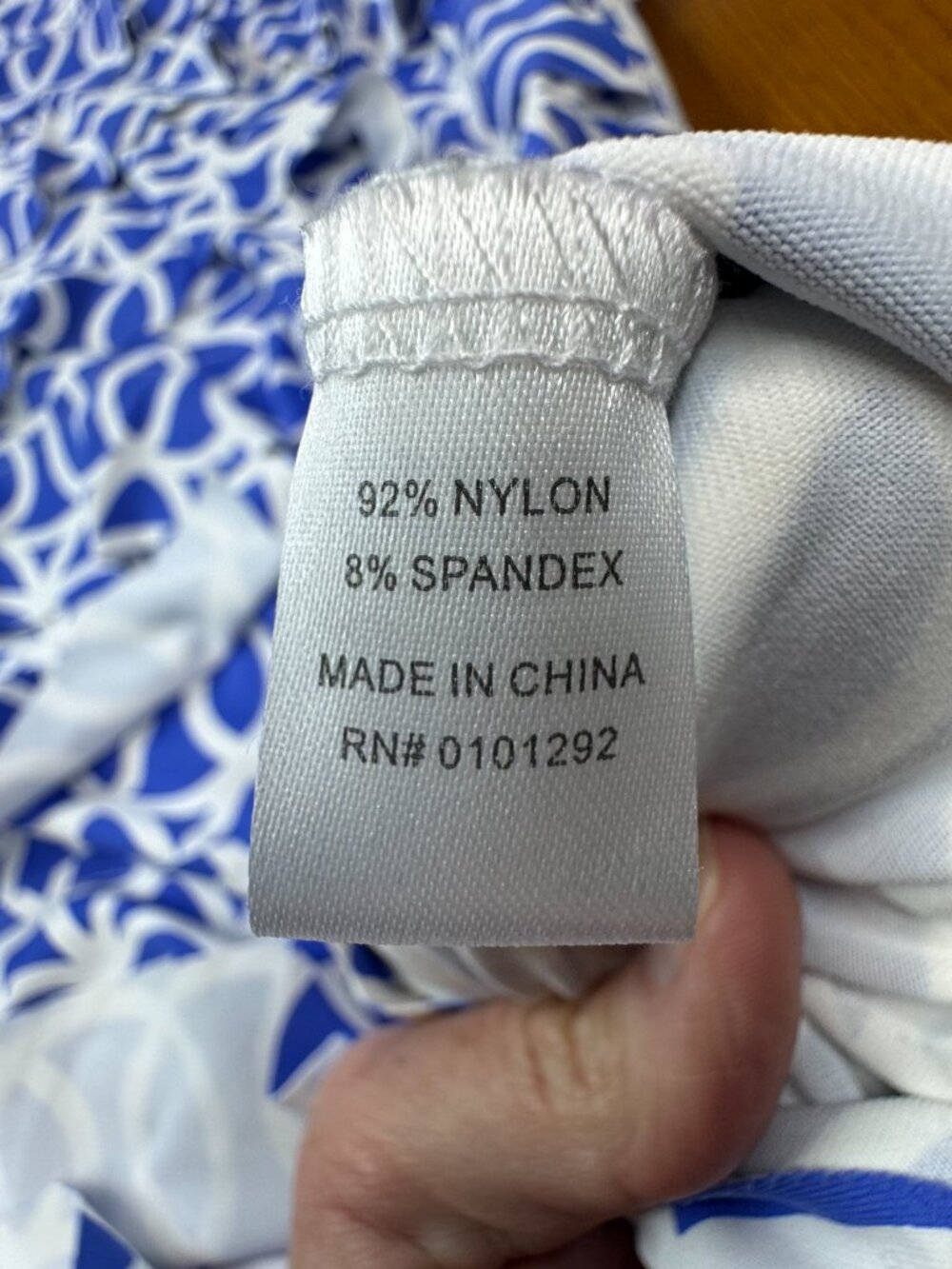 Lulu B Blue & White Geometric Tiered Ruffle Dress | Size M - Picture 3 of 7